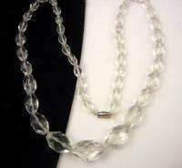 Vintage Graduated Size Facet Cut Crystal Bead Necklace  
