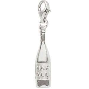   Valley Wine Bottle Charm with Lobster Clasp, Sterling Silver Jewelry