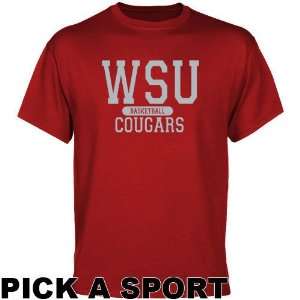   State Cougars Custom Sport T shirt   Crimson: Sports & Outdoors