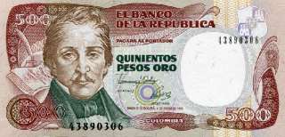 COLOMBIA 500 Pesos Oro 1993 P 431A UNC  