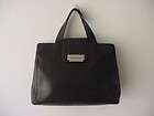 ADRIENNE VITTADINI Vintage Style Black Leather Kelly Handbag Purse Bag