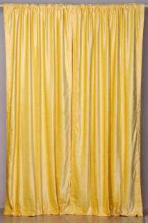 Yellow Velvet Curtains / Drapes / Panels Rod Pocket  