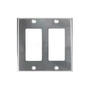  Stainless Steel Metal Wall Plates 2 Gang Decorator/GFCI Stainless 