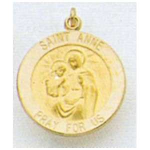  14k Gold Saint Anne Medal Jewelry