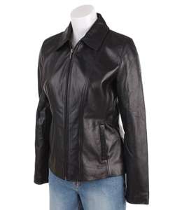 Kenneth Cole Reaction Black Leather Jacket  
