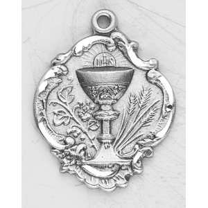   Silver Eucharist Chalice First Communion Gift Pendant Medal Jewelry