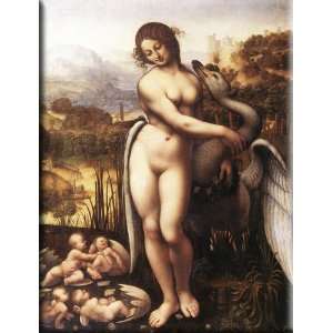  Leda and the Swan 12x16 Streched Canvas Art by Da Vinci 