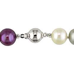   York Pearls Multi colored FW Pearl Necklace (10 11 mm)  