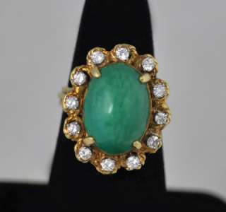   stunning green turquoise ring excellent condition 12 round cut