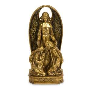  Guardian Angel Protecting the Holy Family Gold Statue with 