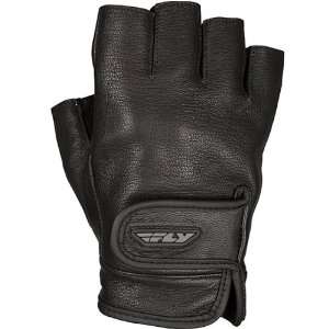   Half Fingerless Leather Gloves , Color Black, Size Lg 476 0030 3