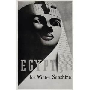 1947 Print Egyptian Sphinx Egypt Travel Poster Ad NICE   Original 