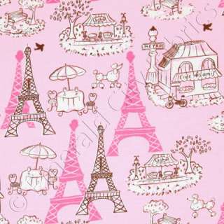   La France Paris Eiffel Tower Promenade Pink  18x44 REMNANT  