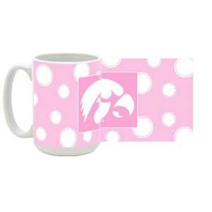 Pink Polka Dot Iowa Coffee Mug 