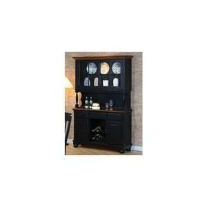  Classic Country Look Buffet & Hutch in Black/Pine Finish 