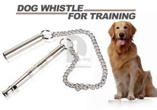 1M Silver Metal Adjustable Ultrasonic Whistle w/ Key Ring Loop for Dog 