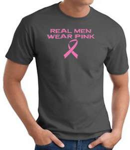 Breast Cancer Awareness REAL MEN WEAR PINK Tee T Shirt  