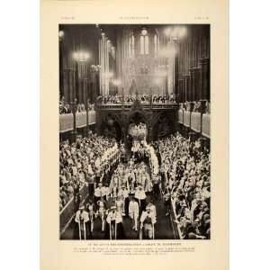 1937 King George VI Coronation Westminster Abbey Print   Original 