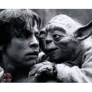  Star Wars Luke Skywalker & Yoda Black and White Print 