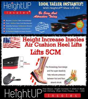 US Height Increase Taller Insert Insoles Heel Lift Pads Growth Taller 
