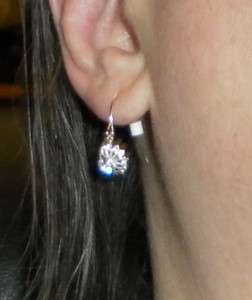 New Solid 14K White Gold $54 Snowflake Earrings Diamonique  3/4 