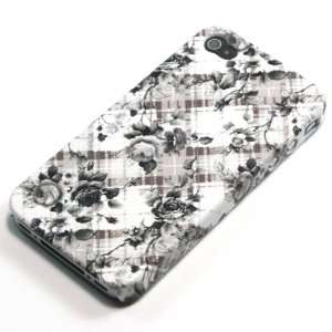  Rose Pattern Hard Plastic Case for Apple iPhone 4 +Free 