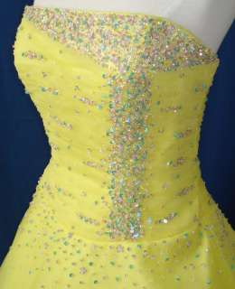 Ball Gown Dress Party Prom Yellow XL 14 Evening Pageant  