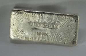 Engelhard 50 troy oz silver bullion bar 999+ fine pour  