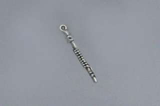Sterling Silver 3 D Flute Charm, New  