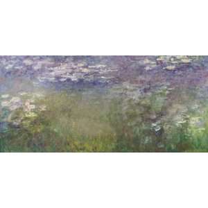  Claude Monet 44W by 20.5H  Water Lilies, ca. 1916 1920 
