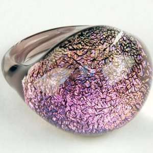    Glass Dichroic Finger Ring: Small Purple: Gorilla Glass: Jewelry