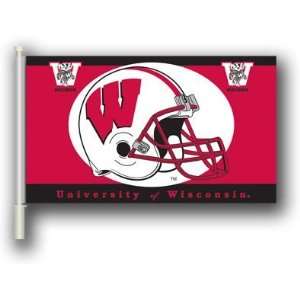  NCAA Wisconsin Badgers 11x18 Car Flags with Bracket 