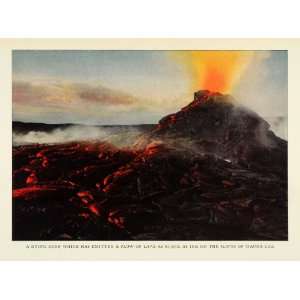 1924 Print Lava Magma Mauna Loa Hawaii Shield Volcano Eruption Natural 