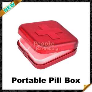 Health Medicine Case Medical Pill Box Portable 4 Slot  