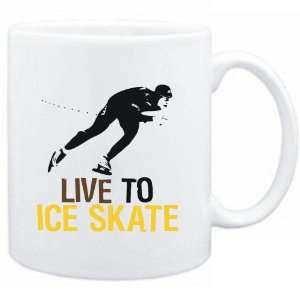  Mug White  LIVE TO Ice Skate  Sports