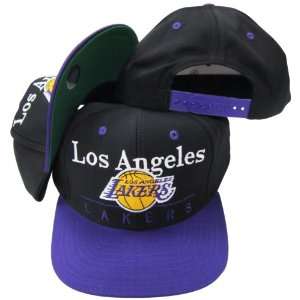  Los Angeles Lakers Black/Purple Two Tone Plastic Snapback 