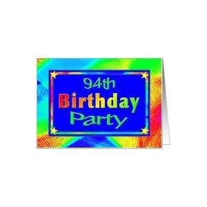    94th Birthday Party Invitations Bright Lights Card: Toys & Games