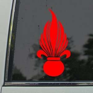  French Foreign Legion Grenade Red Decal Window Red Sticker 