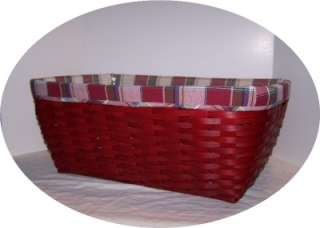 Longaberger RARE Small Laundry Basket RED + Protector + Choice of 