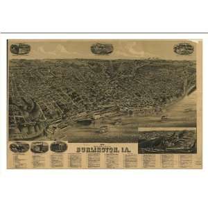  Historic Burlington, Iowa, c. 1889 (M) Panoramic Map 