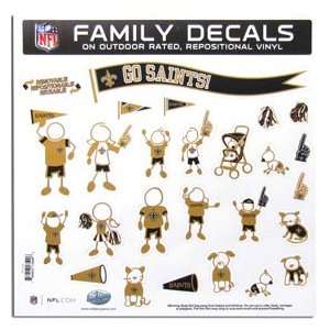  New Orleans Saints 11in x 11in Family Car Decal Sheet 