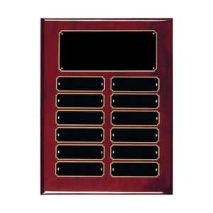  Rosewood Piano Finish Perpetual Plaque with 12 Name Plates 