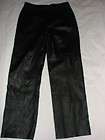 NEWPORT NEWS Easy Style Flat Front Black Leather Lined Pants Ladies 14 
