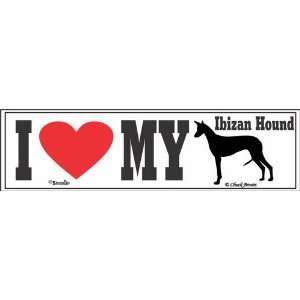  Bumper Sticker I Love My Ibizan Hound 