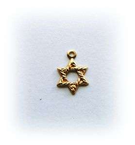 NEW 12 Brass STAR OF DAVID ~ Jewish Symbol Charms (GG)  