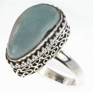    925 Sterling Silver LARIMAR Ring, Size 8.25, 10.5g Jewelry
