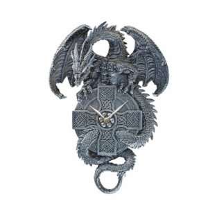    The Celtic Timekeeper Sculptural Dragon Wall Clock