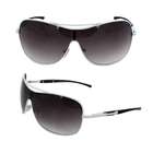 MLC Eyewear Stylish Shield Sunglasses White and Black Frame with 