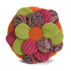 CC Home Furnishings 18 Bright Eclectic Funky Multi Fabric 3D Flower 
