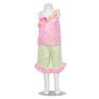 Laura Dare Toddler Girls Pink Green Zebra Pajamas Sleepwear 2pc Set 4T